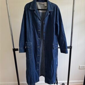 Vintage Long Denim Trench Coat